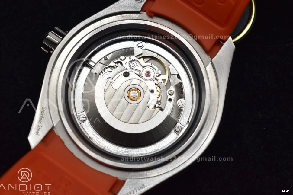 Bezel 6000M Seamaster 1:1 Strap Best Deep Rubber Gray Ultra Ceramic Black A2824 on Orange Edition Dial SS TF 1228